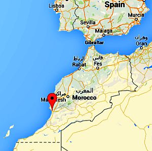 Agadir, position dans la carte