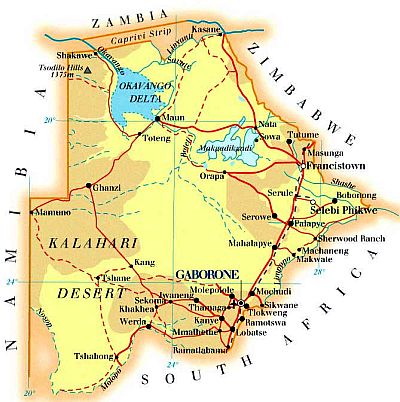 Carte - Botswana