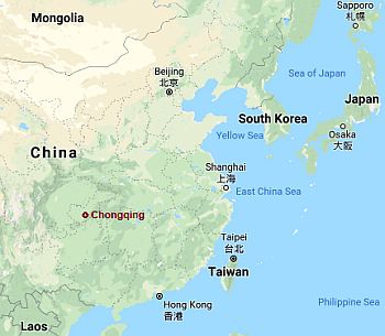 Chongqing, position dans la carte
