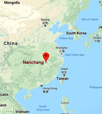 Nanchang, position sur la carte