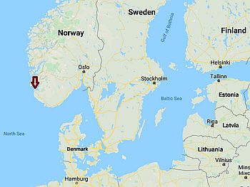 Stavanger, position dans la carte