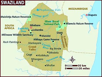 Carte - Swaziland