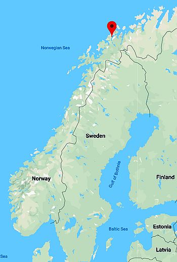 Tromso, position dans la carte
