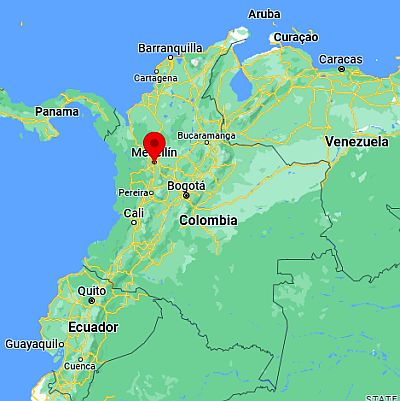 Medellin, position dans la carte