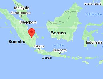 Palembang, position dans la carte