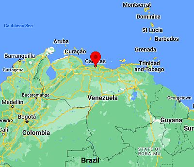 Caracas, position dans la carte