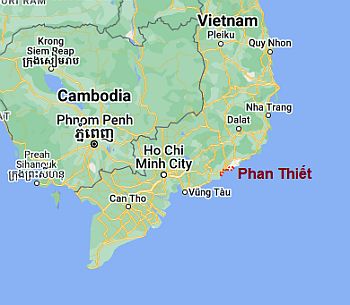 Phan Thiet, position dans la carte