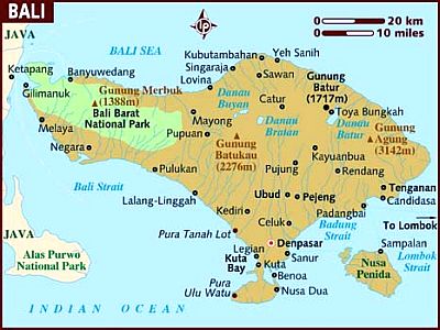 Bali, carte Bali, carte