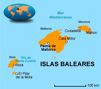 Carte des Baléares