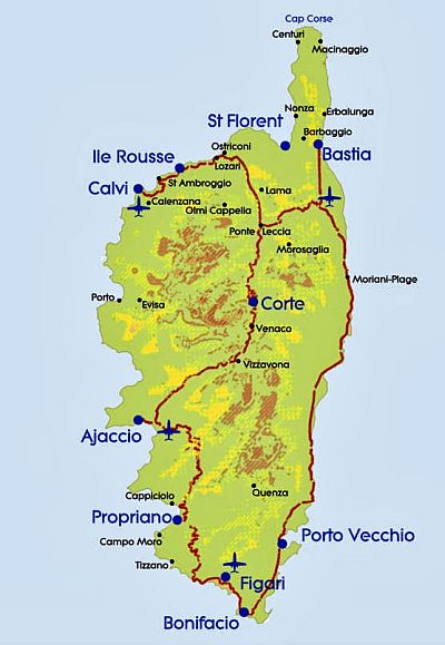 Corse, carte Corse, carte