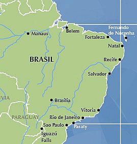 Carte, position de Fernando de Noronha Carte, position de Fernando de Noronha