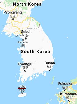 Jeju, position dans la carte Jeju, position dans la carte