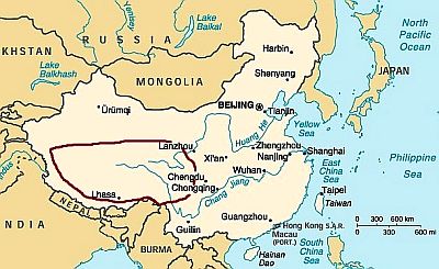 Tibet, carte Tibet, carte