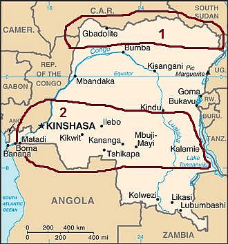 Congo, les zones au climat tropical