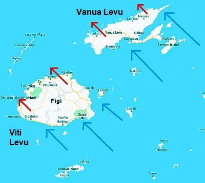 Alizés du sud-est aux îles Fidji