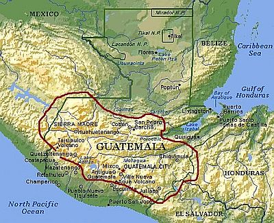 Guatemala, collines et montagnes