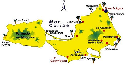 Carte de l'Isla Margarita