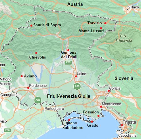 Carte avec les villes - Italie Carte avec les villes - Italie