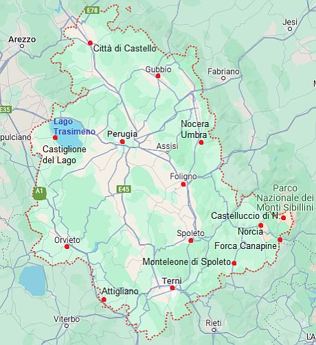 Carte avec les villes - Italie