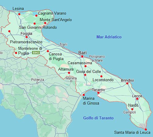 Carte avec les villes - Italie Carte avec les villes - Italie