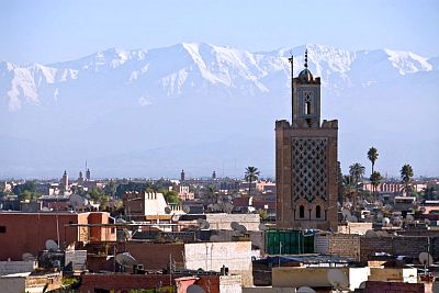 Marrakech, sommets de l'Atlas enneigés