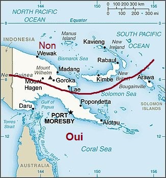 Papouasie-Nouvelle-Guinée, la zone touchée par les cyclones
