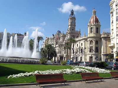 Valence, la Plaza del Ayuntamiento