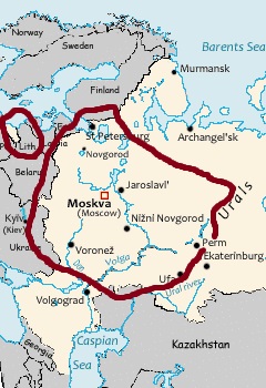 Russie européenne centrale, carte