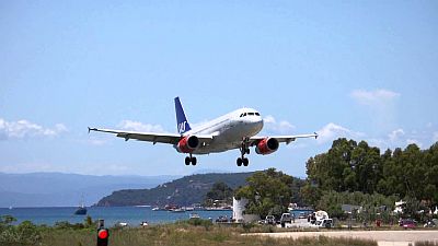 Skiathos, atterrissage d'un avion