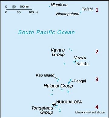 Division en groupes dans les îles de Tonga