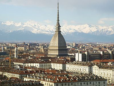 Turin, la Mole et les Alpes