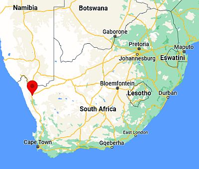 Springbok, position dans la carte