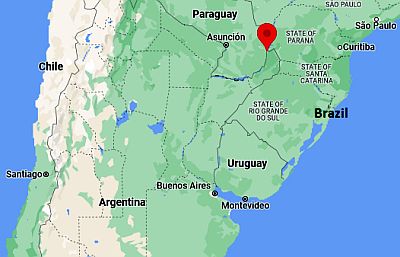 Puerto Iguazu, position dans la carte