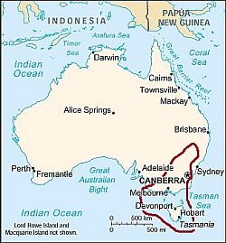 Australie, zone au climat océanique