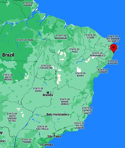 Recife, position dans la carte