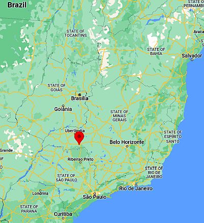 Uberaba, position dans la carte