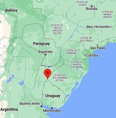 Uruguaiana, position dans la carte