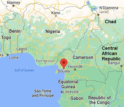 Douala, position dans la carte