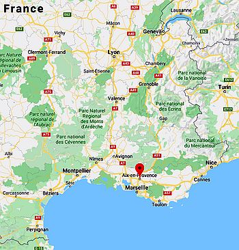 Aix-en-Provence, position dans la carte