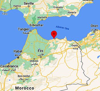 Al Hoceima, position dans la carte