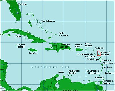 Carte - Antigua Et Barbuda