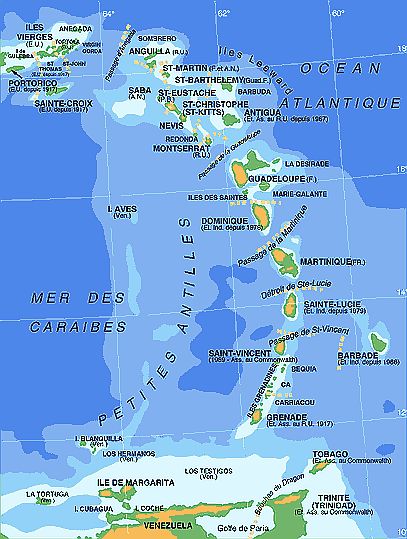 Carte - Antilles Françaises Carte - Antilles Françaises