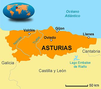 Asturies, carte