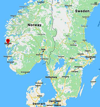 Bergen, position dans la carte