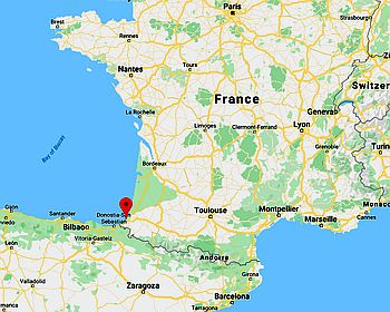 Biarritz, position dans la carte
