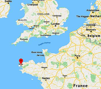 Brest, position dans la carte