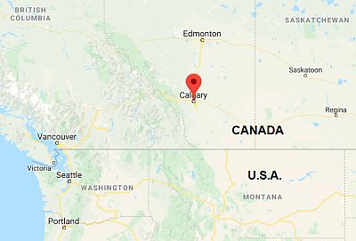 Calgary, position dans la carte