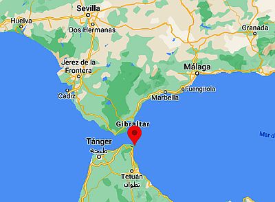 Ceuta, position dans la carte
