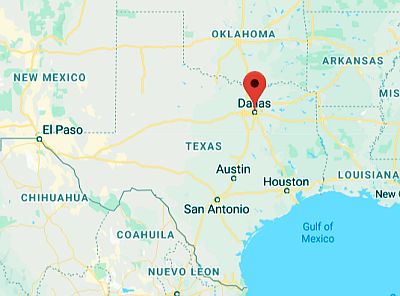 Dallas, position dans la carte