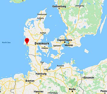 Esbjerg, position dans la carte